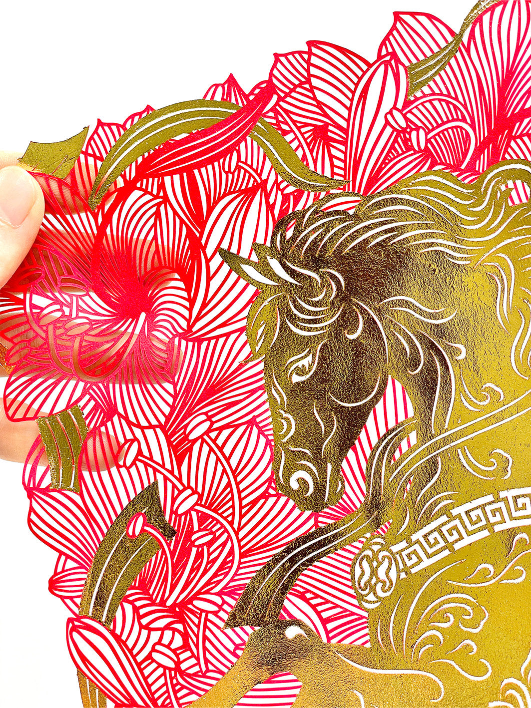 [Limited Edition] Handmade Papercut Snake in Gold Foil