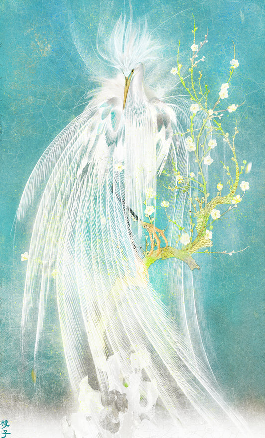 Plum Blossom Egret