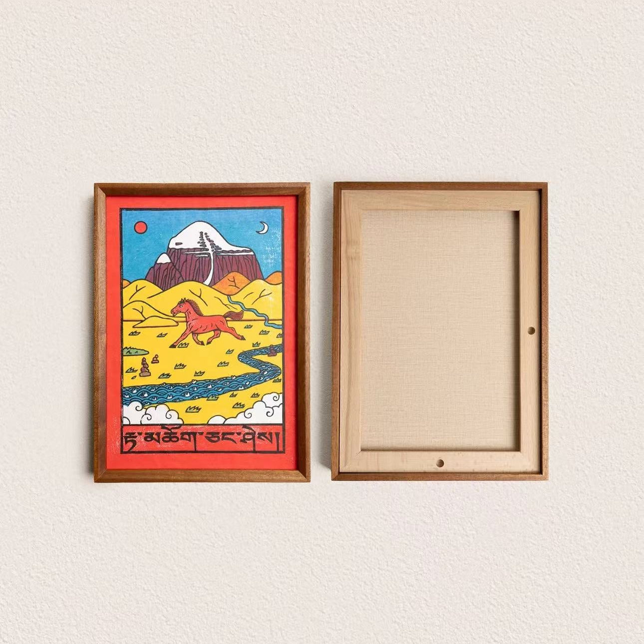 Tibetan Wisdom Horse Woodblock Print by Bai Guan