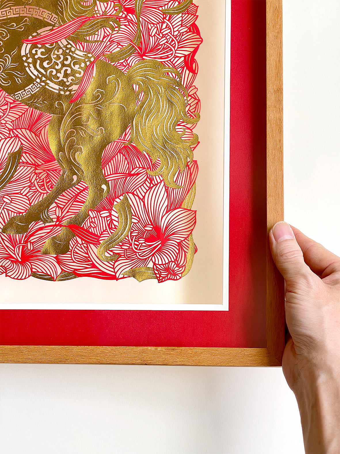 [Limited Edition] Handmade Papercut Snake in Gold Foil