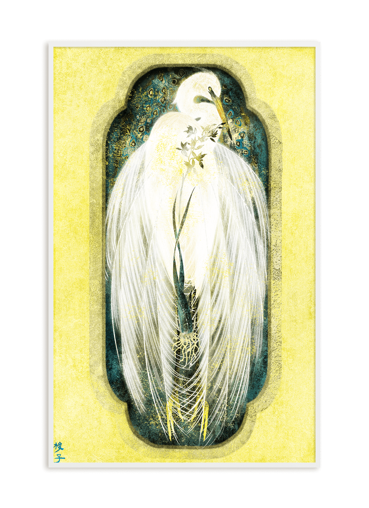 Egret and the Orchid Window