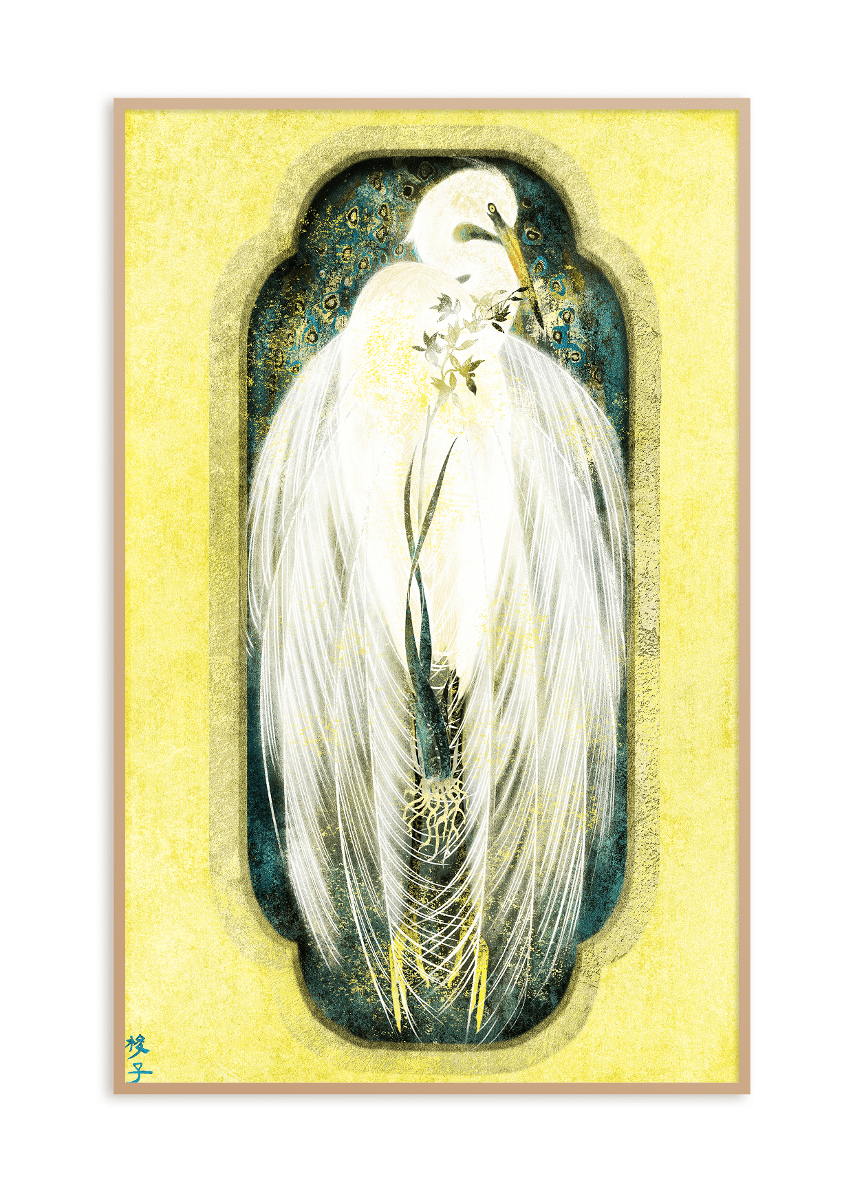 Egret and the Orchid Window