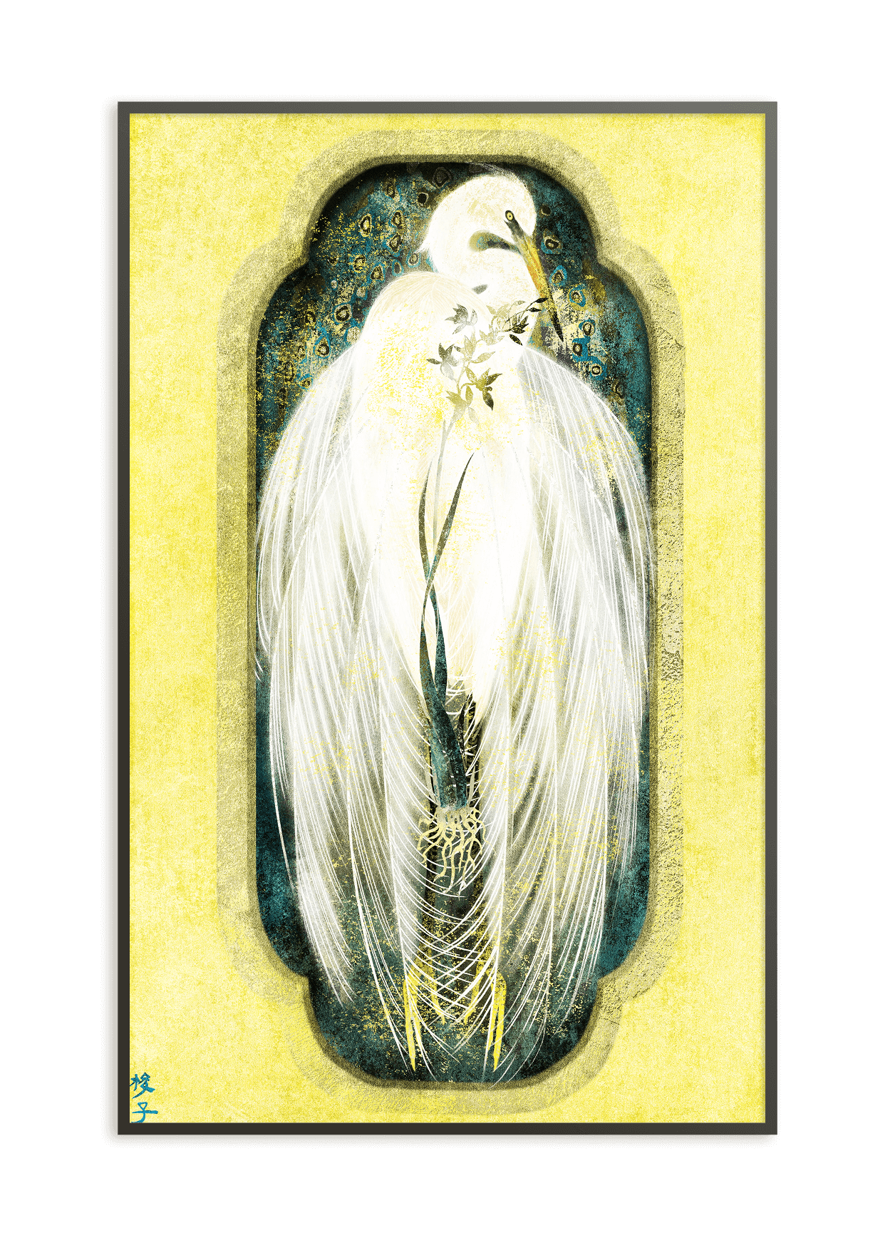 Egret and the Orchid Window