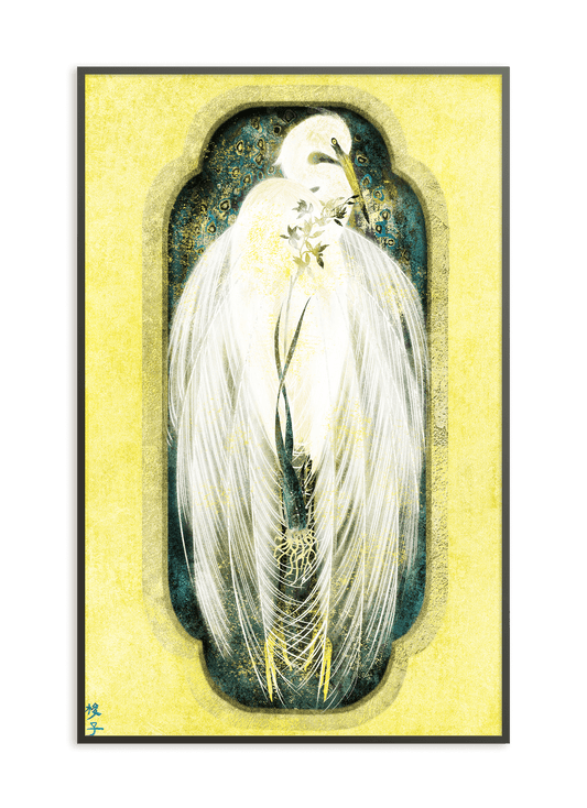 Egret and the Orchid Window